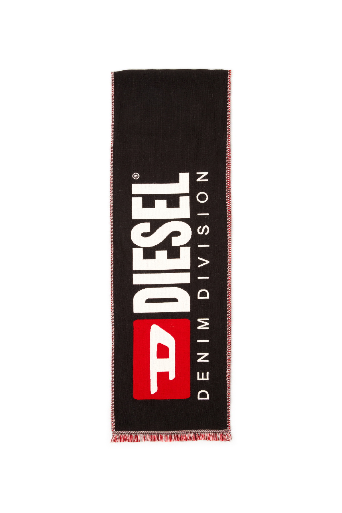 Diesel Wool-blend scarf with maxi jacquard logo - Scarf Mens in Multicolor