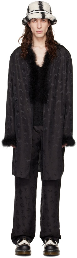 Photo: Anna Sui SSENSE Exclusive Black Floral Robe