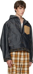 We11done Navy Old School Denim Jacket