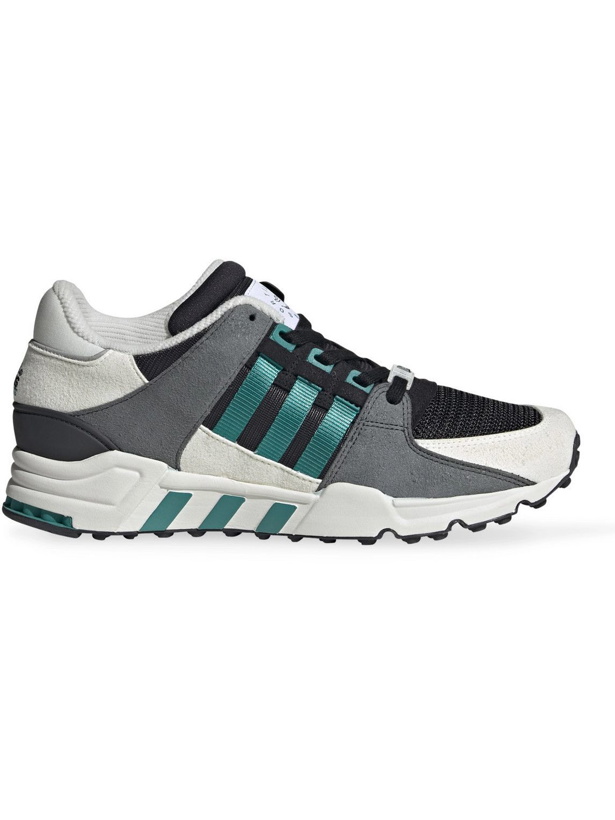 Photo: adidas Consortium - EQT Support 93 Canvas-Trimmed Suede and Mesh Sneakers - Black