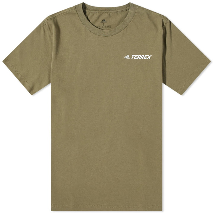 Photo: Adidas Men's TX Moun GFX T-Shirt in Focus Olive