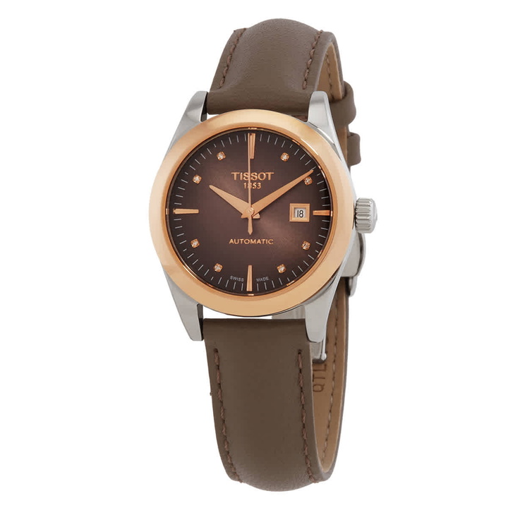Photo: Tissot T-My Lady Automatic Diamond Brown Dial Ladies Watch T930.007.46.296.00