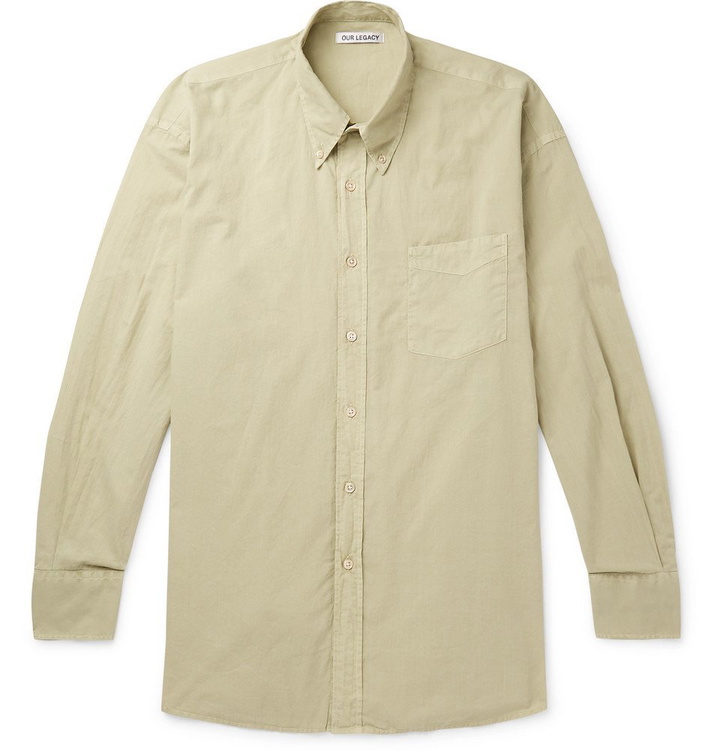 Photo: Our Legacy - Borrowed Oversized Button-Down Collar Garment-Dyed Cotton Shirt - Men - Green