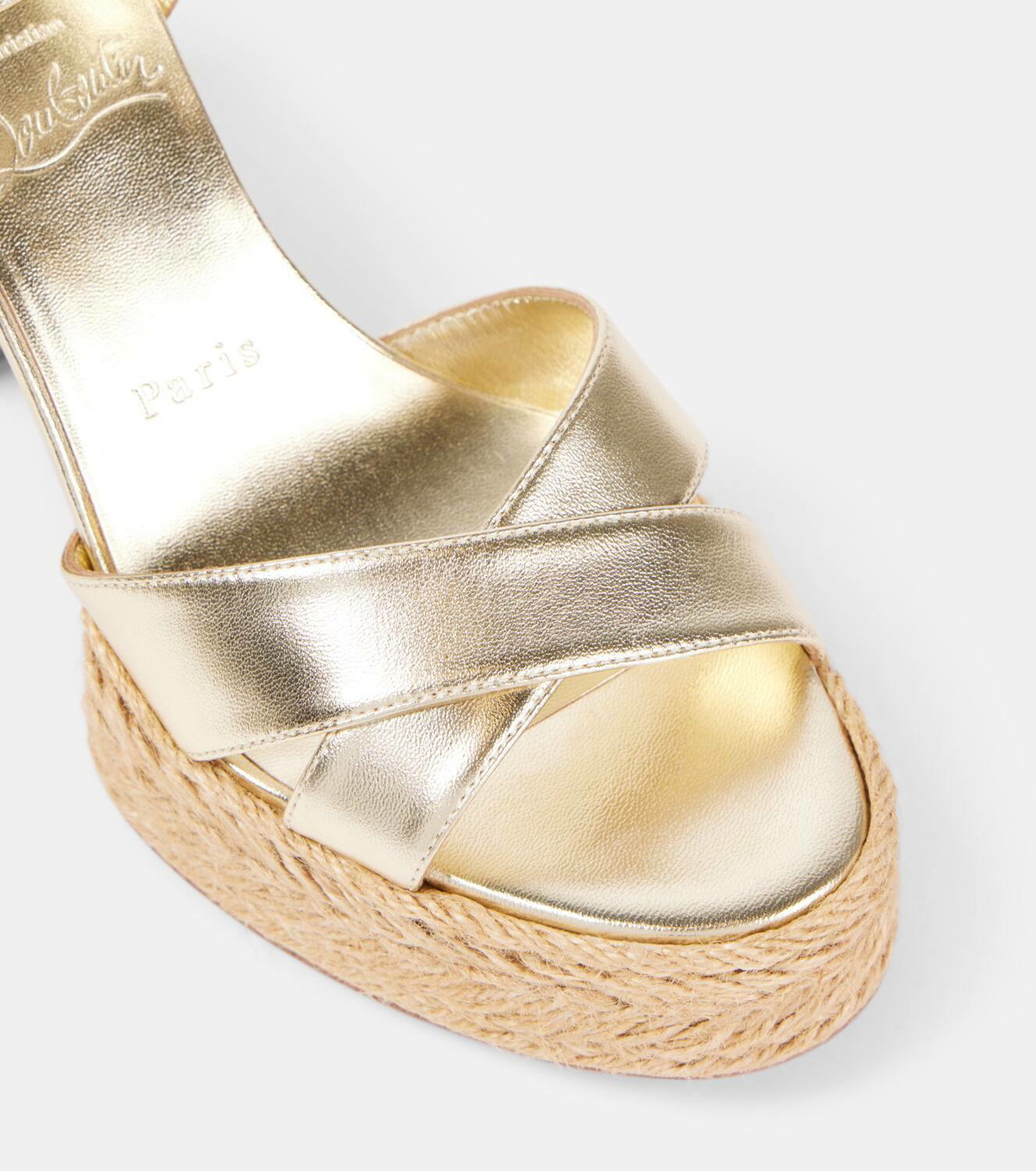 【Christian Louboutin】 Calakala 85 メタリックレザーサンダル Christian Louboutin Calakala 85 metallic leather platform