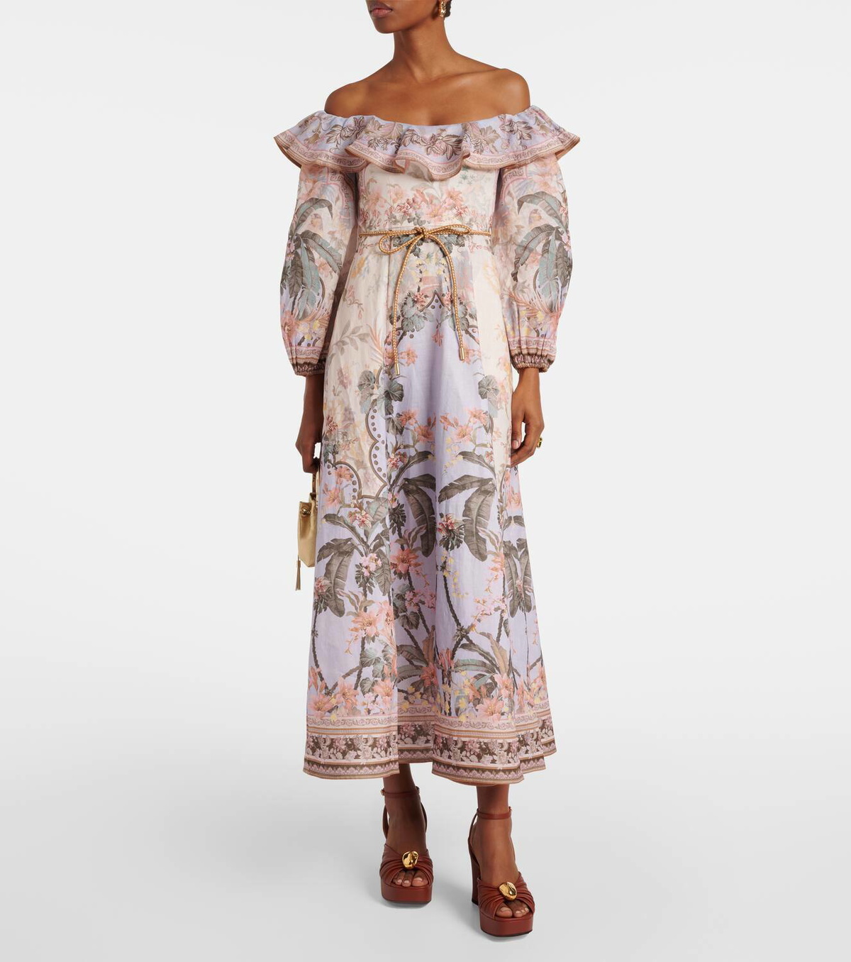 Zimmermann Wylie floral linen midi dress Zimmermann