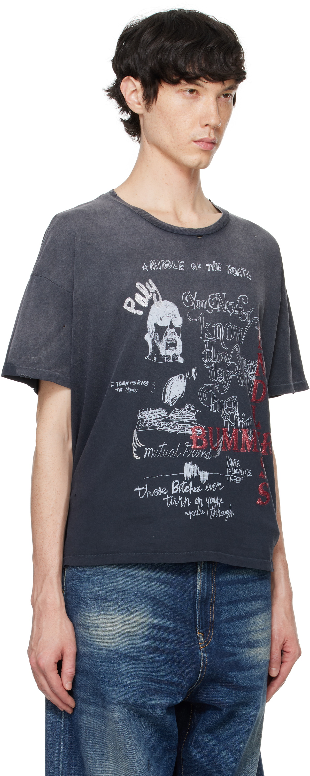 パリー ハリウッド ENDLESS BUMMER TEE Tシャツ XLサイズ PALY Black 'Endless Bummer' T-shirt PALY