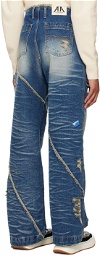 ADER error Blue Frayed Jeans
