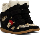 Isabel Marant Black & Beige Bekett Sneakers