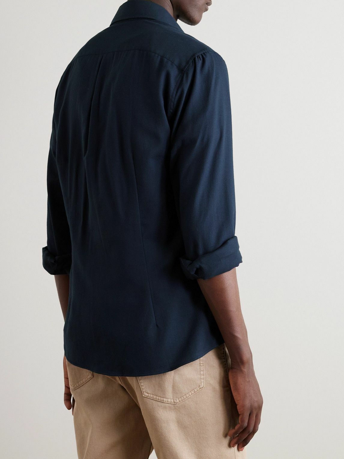 Brunello Cucinelli - Cotton and Cashmere-Blend Twill Shirt - Blue