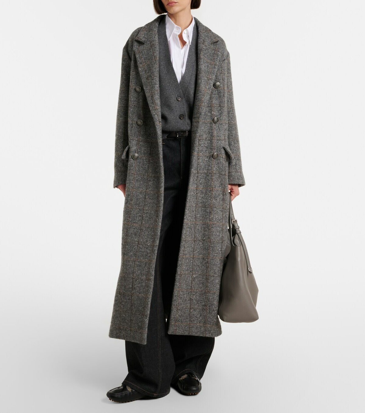 Brunello Cucinelli Double-breasted alpaca-blend coat
