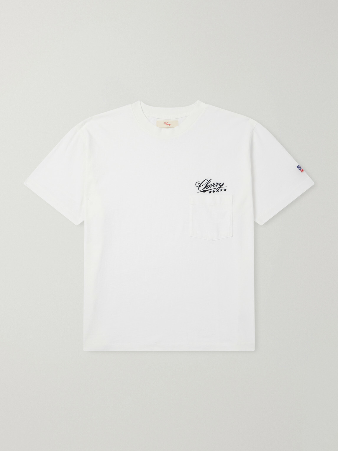 Cherry Los Angeles - Logo-Embroidered Cotton-Jersey T-Shirt - Neutrals