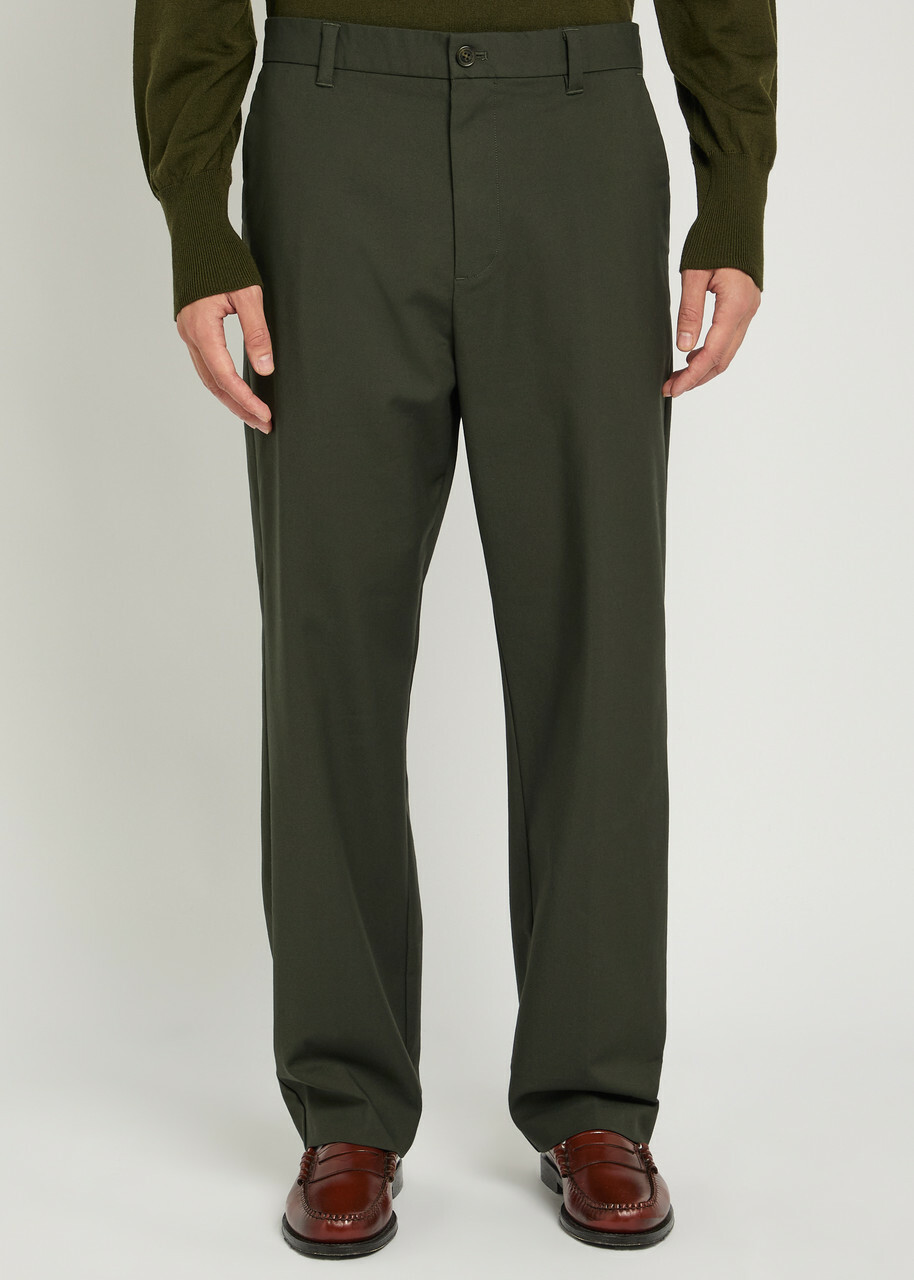 NN07 Ivan Straight-leg Cotton-blend Trousers Khaki