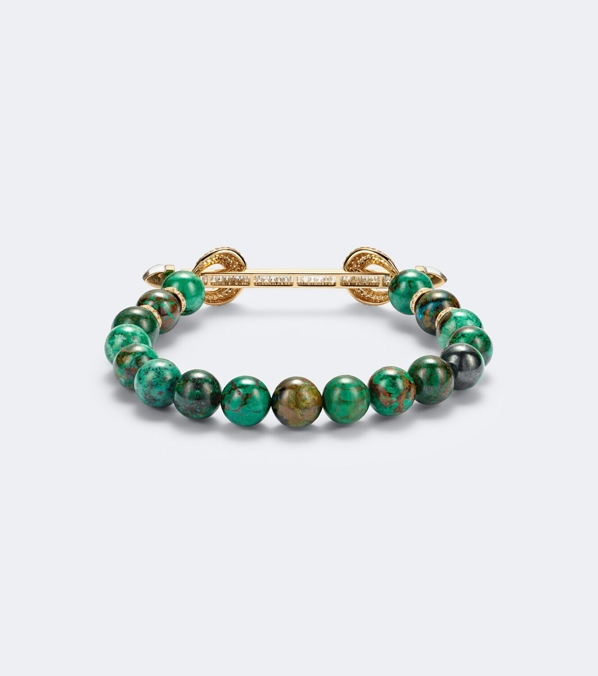 Ananya Chakra 18kt gold beaded bracelet with gemstones