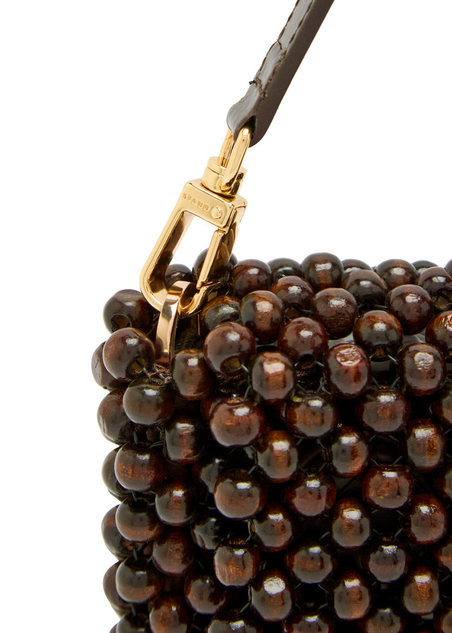 Staud Timmy Beaded Shoulder bag - Dark Brown - One Size