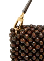 Staud Timmy Beaded Shoulder bag - Dark Brown - One Size