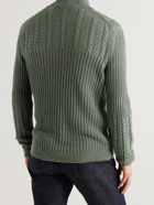 Incotex - Slim-Fit Ribbed Linen and Cotton-Blend Cardigan - Green