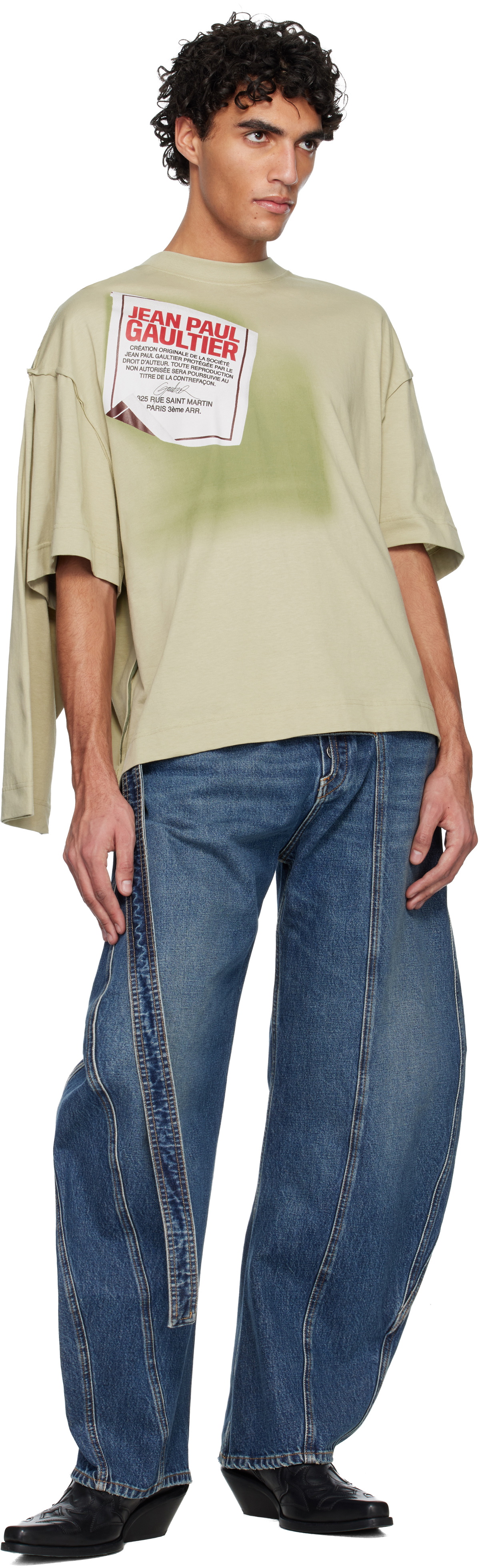 Jean Paul Gaultier Blue 'The Denim Strap' Jeans