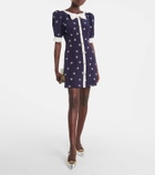 Alessandra Rich Bow-detail polka-dot silk minidress