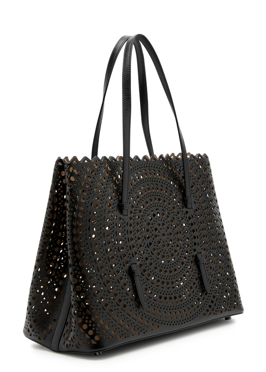 Alaïa Mina 32 Laser-cut Leather Tote - Black - One Size
