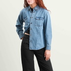 DUNST Women's Denim Shirt in Classic Blue