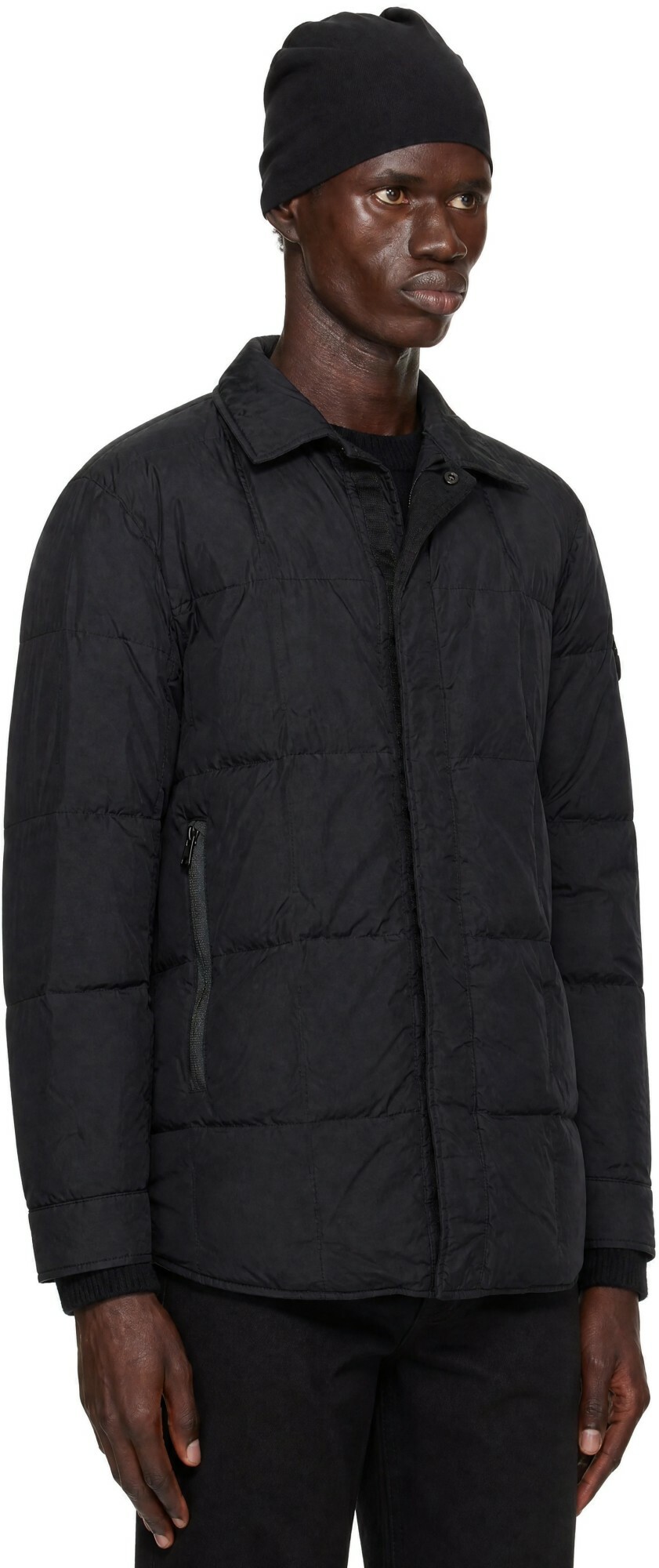 Stone Island Black 4100033 Micro Twill Down Jacket