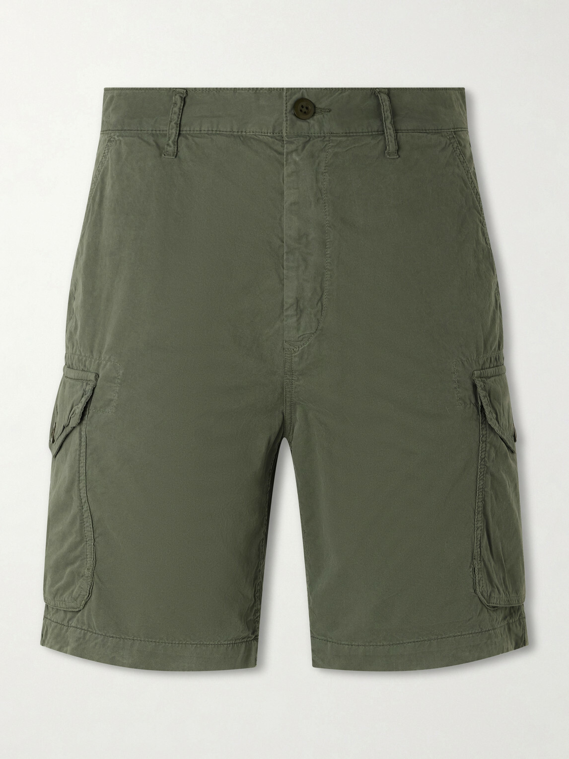 Hartford - Battle Straight-Leg Cotton Shorts - Green