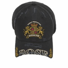 Martine Rose Women's Cut Peak Cap in Black Washed 