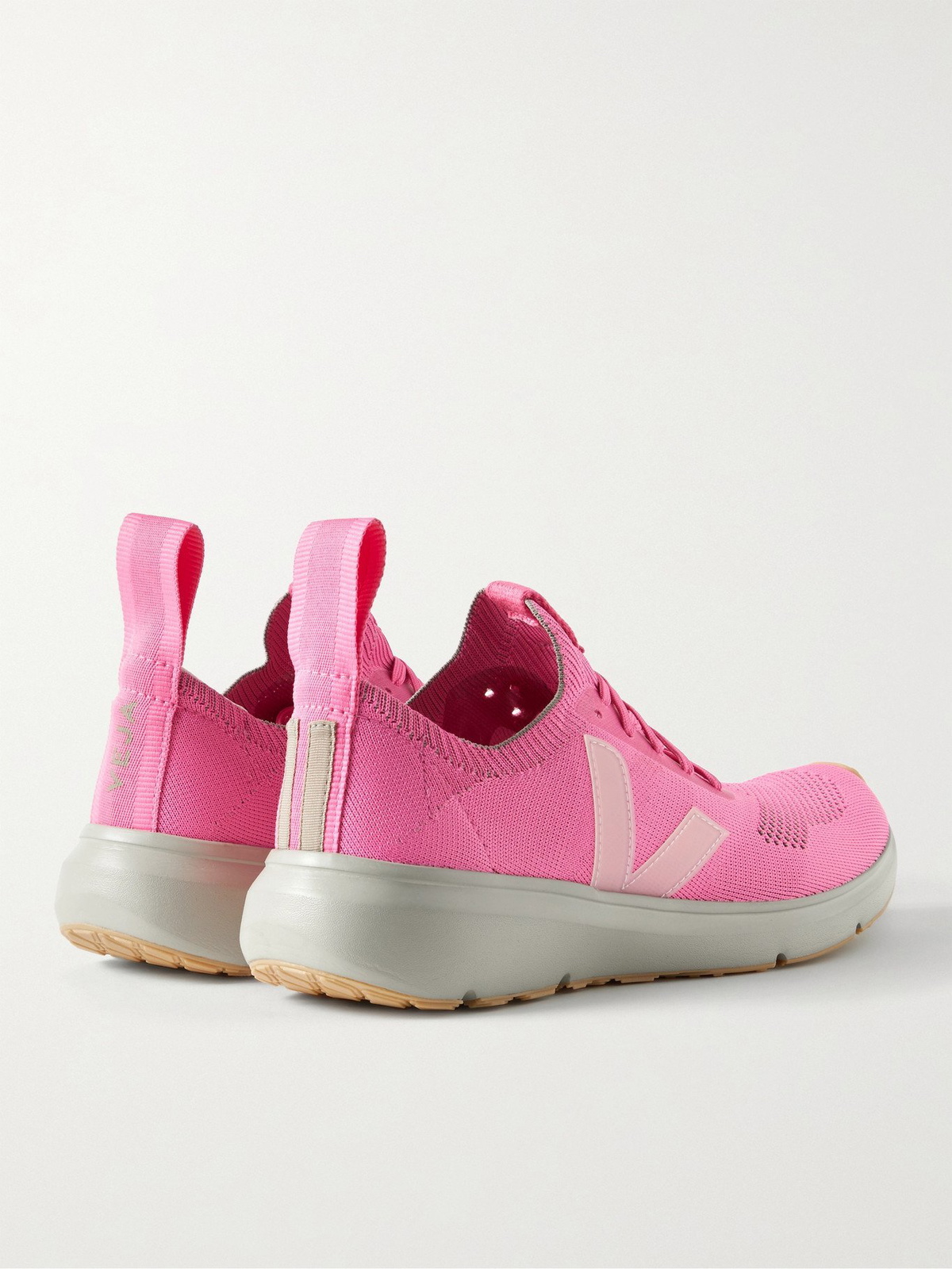 RICK OWENS Veja Rubber-Trimmed Stretch-Knit Sneakers Pink Rick