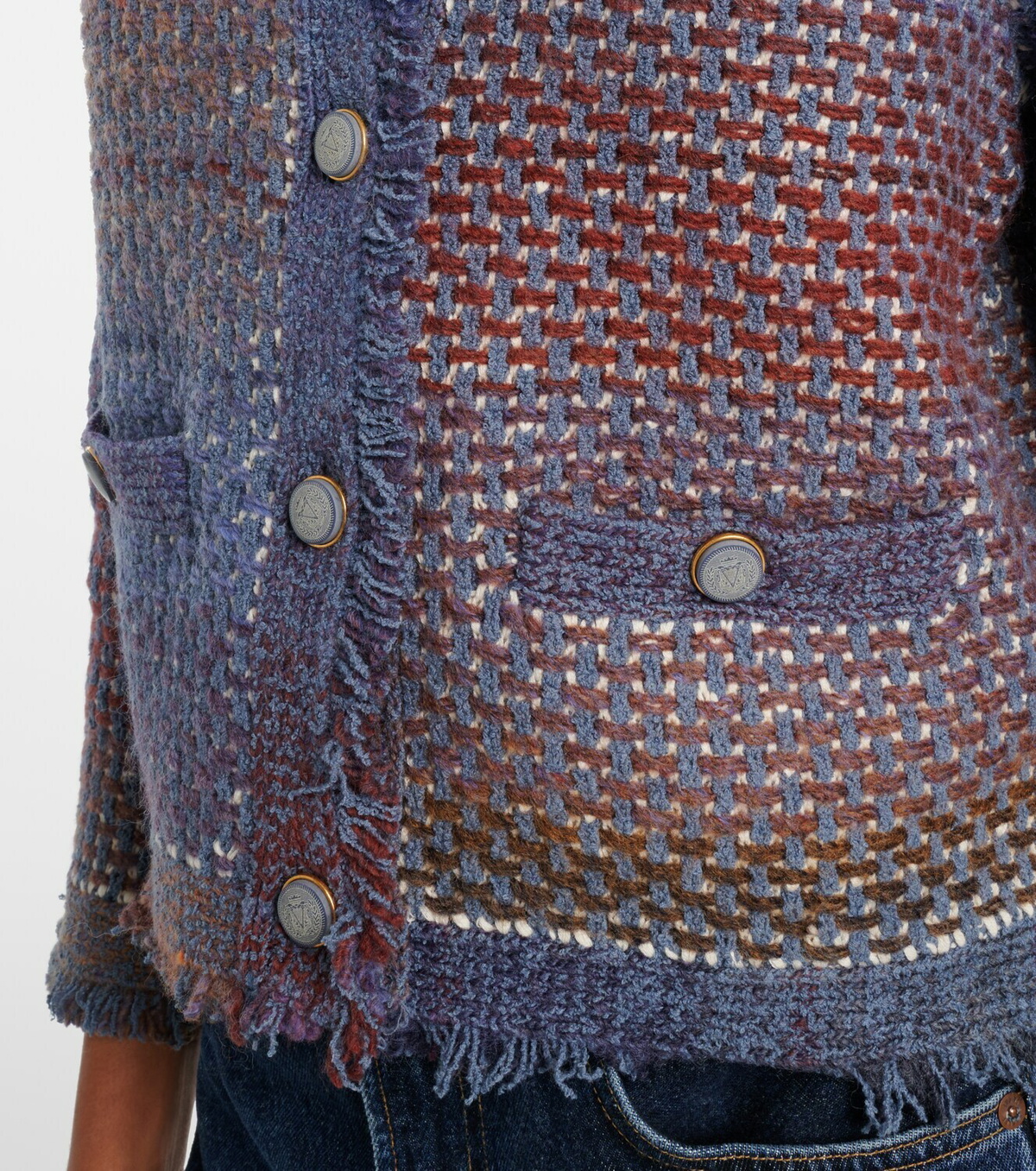Veronica Beard Fringed cotton-blend cardigan