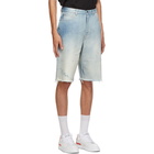 Givenchy Blue Denim Raw Edge Shorts