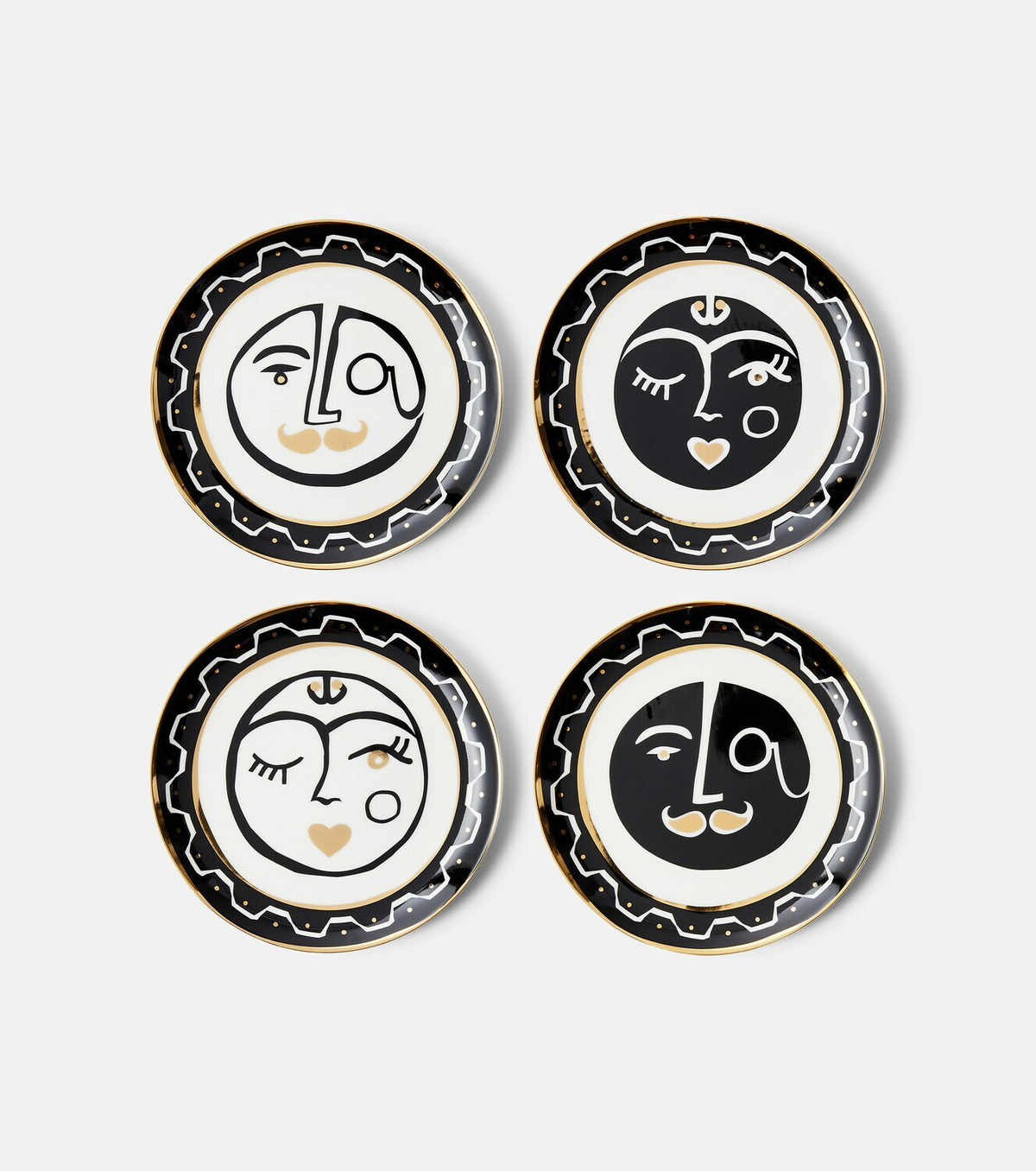 Jonathan Adler Marseilles set of 4 porcelain side plates Jonathan