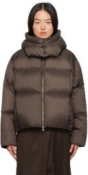 Youth Brown Oversized Down Jacket