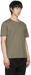 Brioni Khaki Cotton Gassed T-Shirt