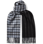 Johnstons of Elgin - Reversible Fringed Cashmere Scarf - Gray