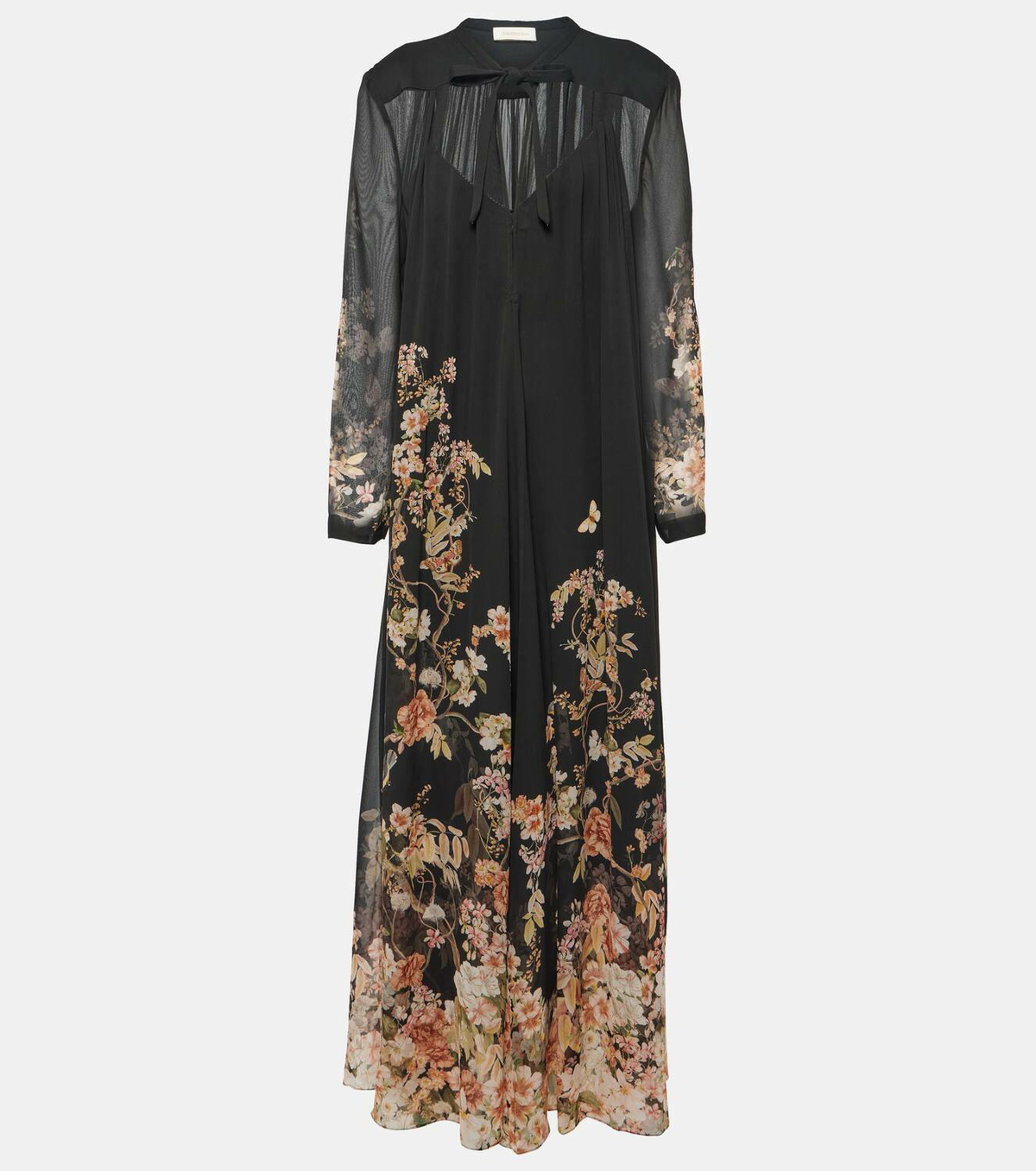 【Zimmermann】NATURA SHEATH DRESS ボタニカル マキシドレス Zimmermann Natura Sheath tie-neck maxi dress Zimmermann