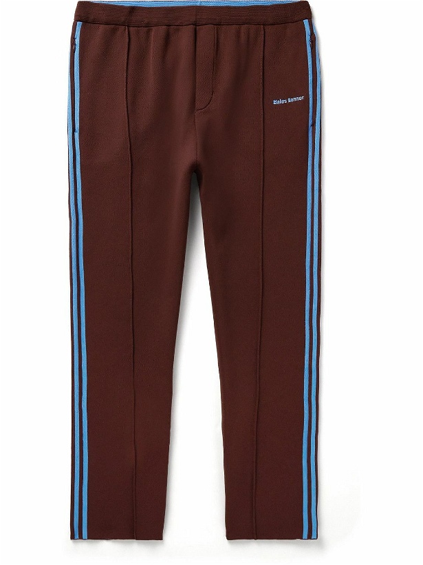 Photo: adidas Originals - Wales Bonner Slim-Fit Straight-Leg Striped Recycled Knitted Sweatpants - Brown