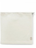 Brunello Cucinelli - Logo-Embroidered Cashmere and Cotton-Blend Neck Warmer - White