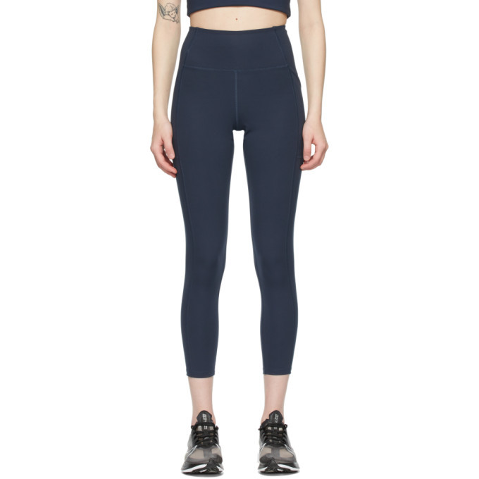 Girlfriend Collective Navy High-Rise Pocket Leggings Girlfriend Collective