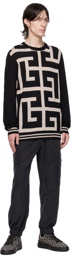Balmain Black & Beige Monogram Sweater
