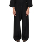 Fear of God Black Cotton Wool Oxford Wide Leg Drawstring Trousers