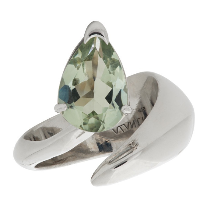 Photo: Alan Crocetti Silver and Green Amethyst Alien Ring