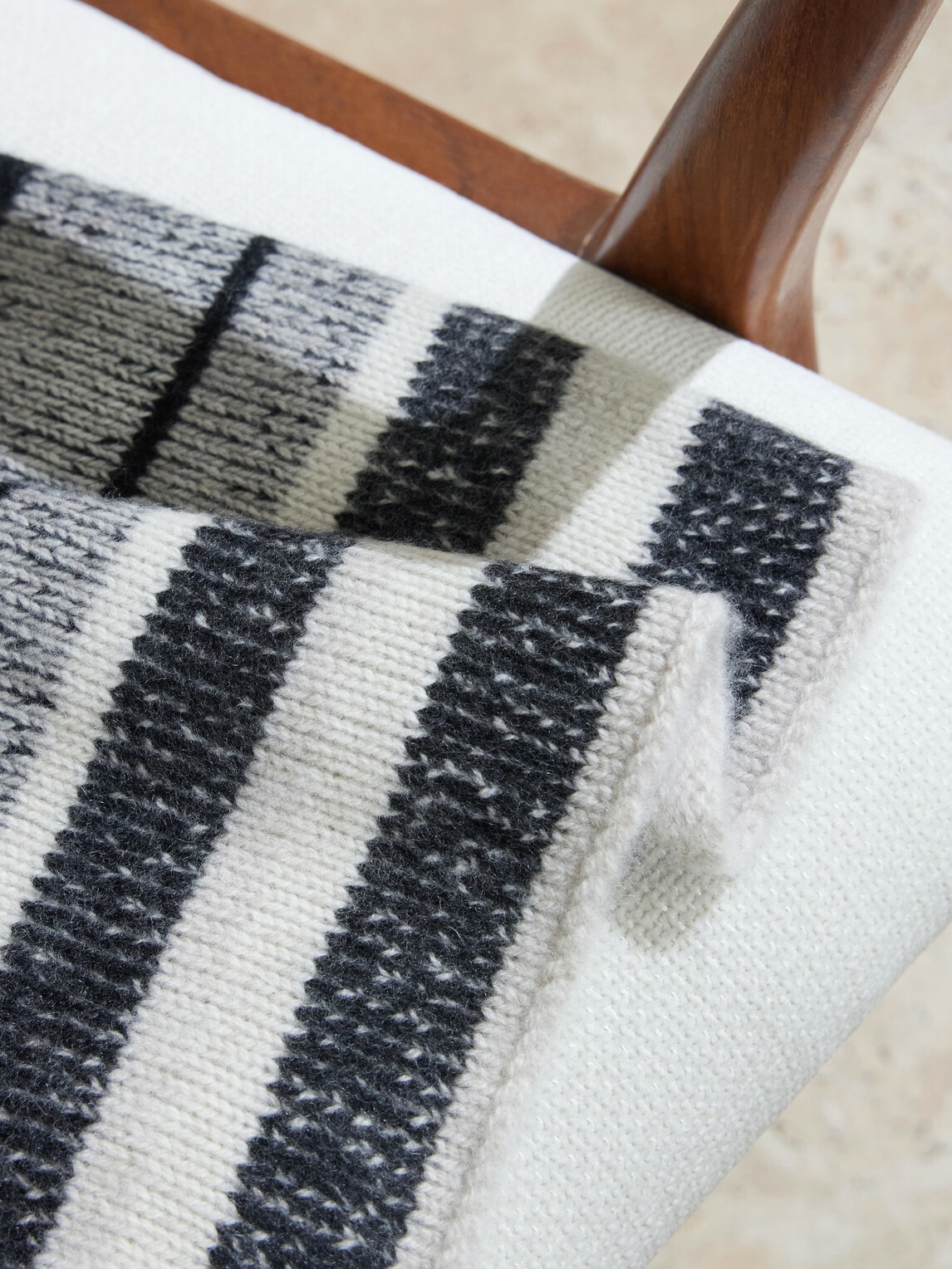 The Elder Statesman - Striped Knitted Cashmere Blanket