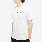 Comme des Garçons Play Men's 3 Heart T-Shirt in White