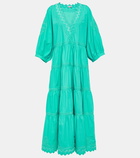 Juliet Dunn Tiered cotton poplin maxi dress