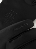 Moncler Grenoble - Logo-Print Leather-Trimmed Padded Shell Gloves - Black
