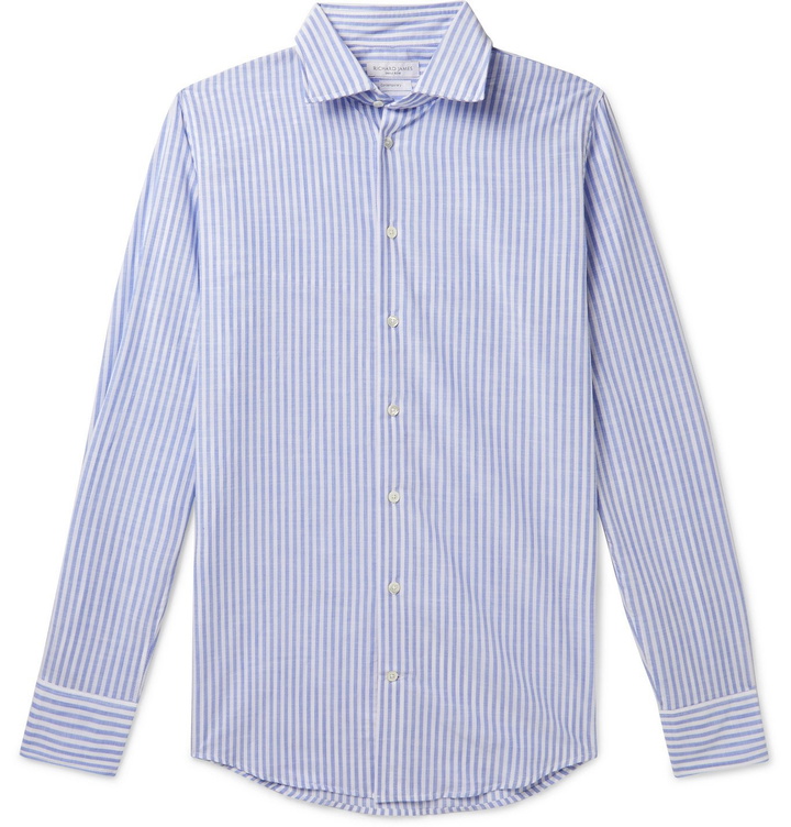 Photo: Richard James - Striped Cotton Shirt - Blue