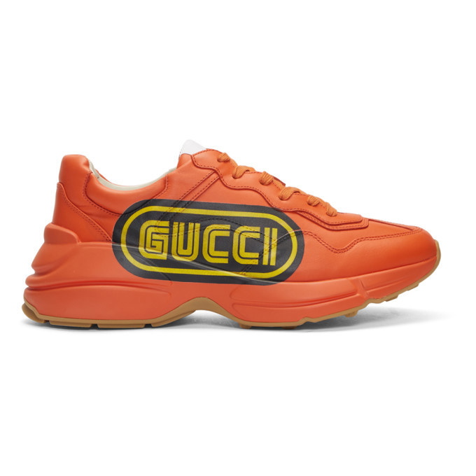 Photo: Gucci Orange Logo Rhyton Sneakers