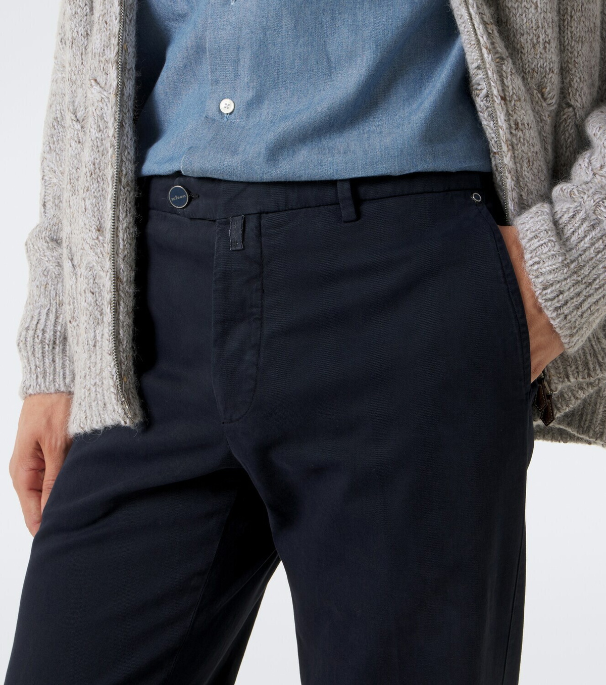 Kiton Cotton and cashmere chinos