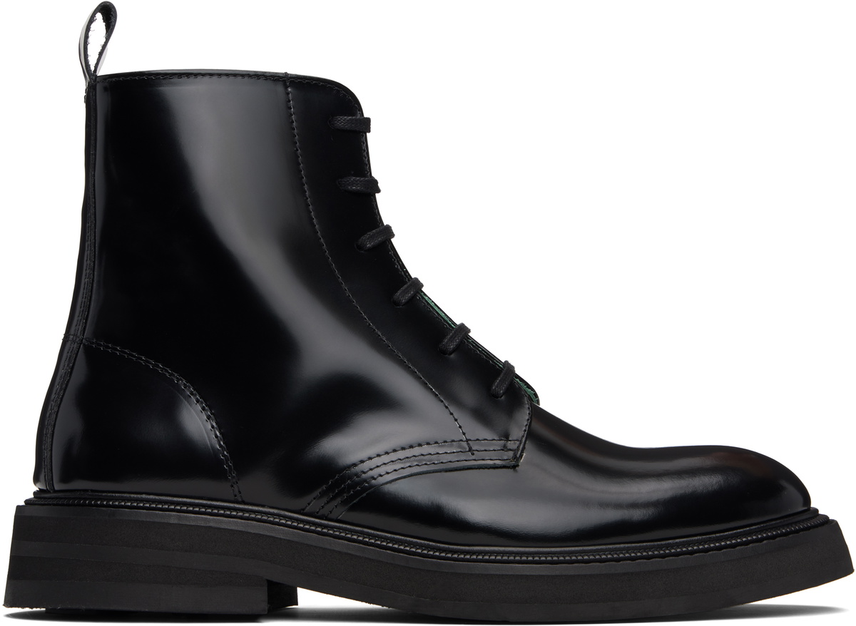VINNY’s Black Leather Officer Boots