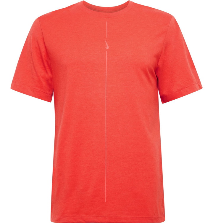 Photo: Nike Training - Yoga Logo-Print Dri-FIT T-Shirt - Orange